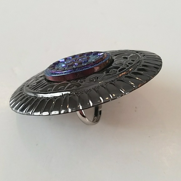 GASOLINE GLAMOUR CONCHO RING BLUE - Picture 3 of 3